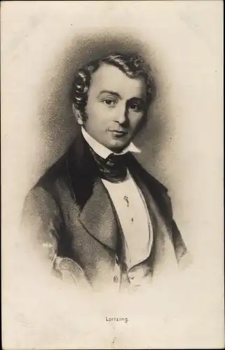 Künstler Ak Komponist, Sänger und Dirigent Albert Lortzing, Portrait