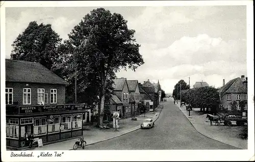 Ak Bornhöved in Holstein, Kieler Tor, Bahnhof zur Post