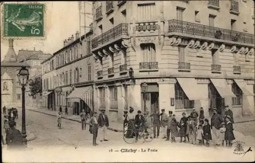 Ak Clichy Hauts de Seine, La Poste