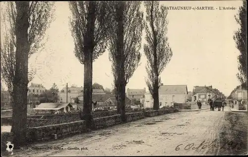 Ak Chateauneuf sur Sarthe Maine-et-Loire, L'Arrivée