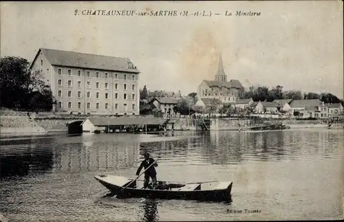 Ak Chateauneuf sur Sarthe Maine-et-Loire, La Minoterie