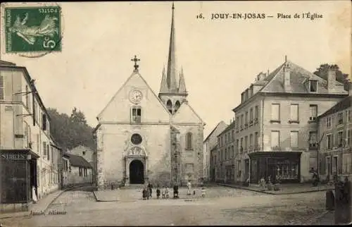 Ak Jouy en Josas Yvelines, Place de l'Eglise
