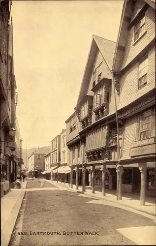 Ak Dartmouth Devon South West England, Butter Walk