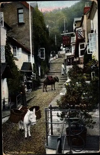 Ak Clovelly Devon South West England, High Street