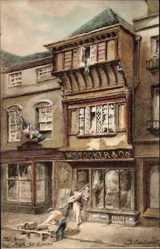 Künstler Ak Exeter South West England, Old House, High Street