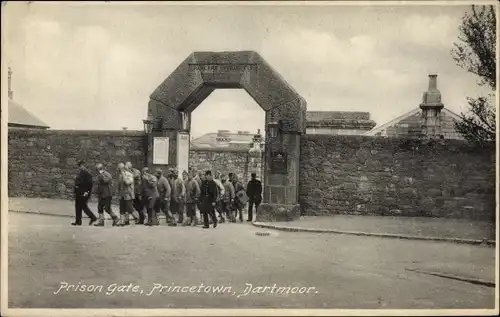 Ak Princetown Dartmoore Devon South West England, Prison Gate