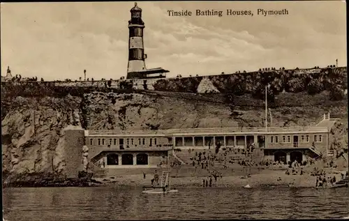 Ak Plymouth Devon South West England, Tinside Bathing Houses