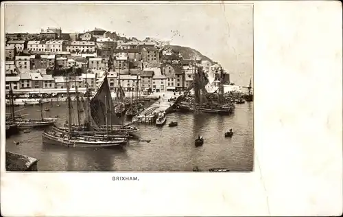 Ak Brixham Devon-Torbay England South West, Generale View and Harbour