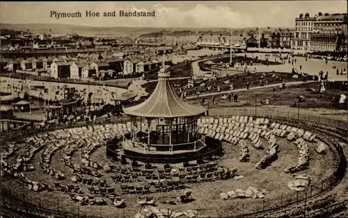 Ak Plymouth Devon South West England, Hoe and Bandstand
