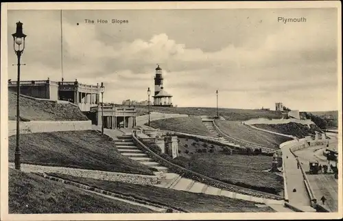 Ak Plymouth Devon South West England, The Hoe Slopes
