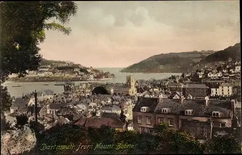 Ak Dartmouth Devon South West England, Dartmouth from Mount Boone