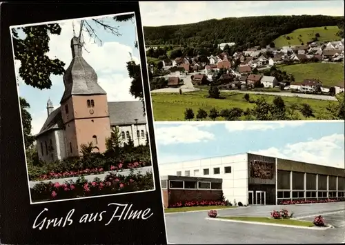 Ak Alme Brilon im Sauerland, Kirche, Gesamtansicht