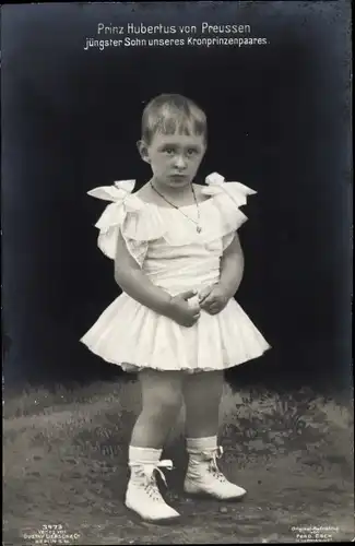 Ak Prinz Hubertus von Preußen, jüngster Sohn des Kronprinzenpaares