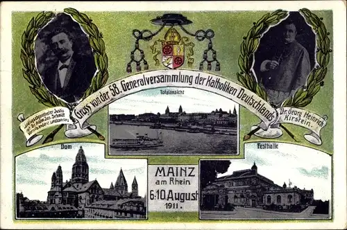 Wappen Ak Mainz in Rheinland Pfalz, 58. Generalversammlung der Katholiken Deutschlands, Dom