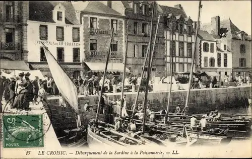 Ak Le Croisic Loire Atlantique, Fischer im Hafen