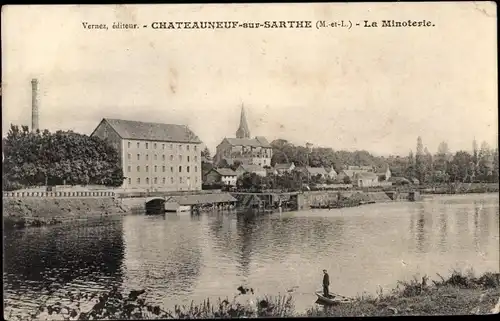 Ak Chateauneuf sur Sarthe Maine-et-Loire, La Minoterie