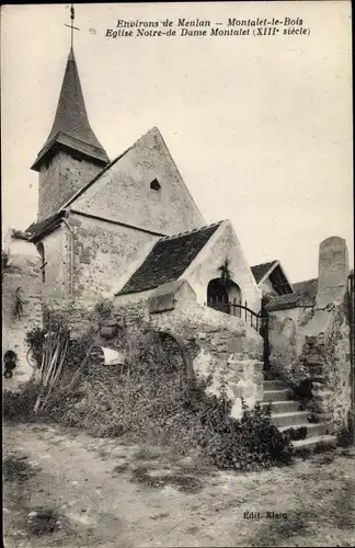 Ak Montalet le Bois Yvelines, Eglise Notre de Dame Montalet