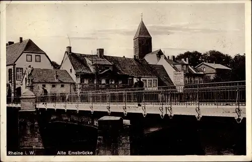 Ak Rheine in Westfalen, Alte Emsbrücke