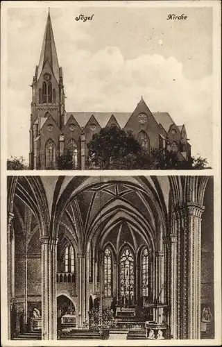 Ak Sögel in Niedersachsen, Kirche, Innen und Außen