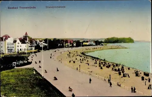 Ak Travemünde Lübeck, Strandpromenade