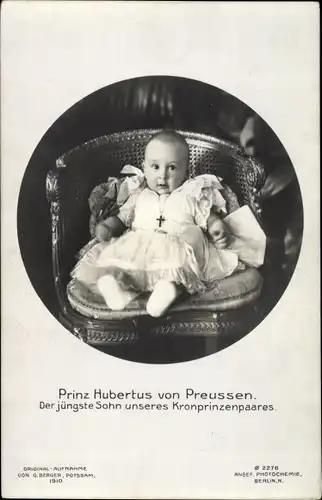 Ak Prinz Hubertus von Preußen, Jüngster Sohn des Kronprinzenpaares, PH Berlin 2276