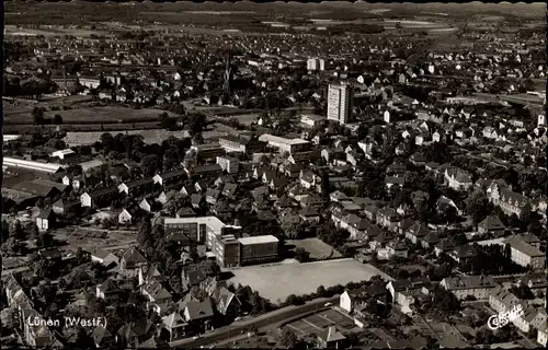 Ak Lünen in Westfalen, Panorama vom Ort