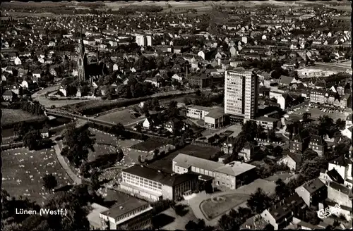 Ak Lünen in Westfalen, Panorama vom Ort