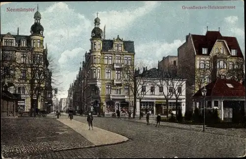 Ak Neumünster in Holstein, Großflecken Ecke Holstenstraße