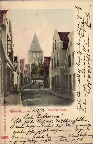 Ak Garding in Nordfriesland, Fischerstraße, Kirche