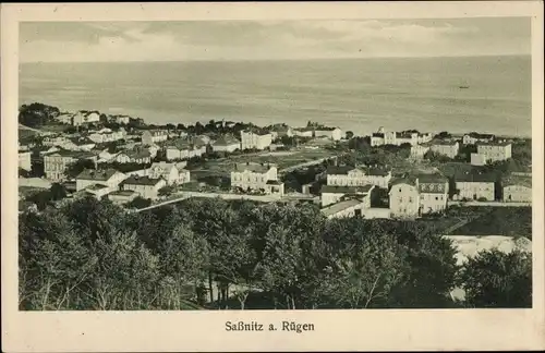 Ak Sassnitz auf Rügen, Meeresblick, Vogelschau