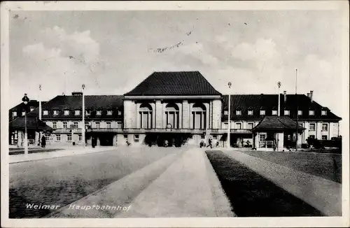 Ak Weimar in Thüringen, Hauptbahnhof