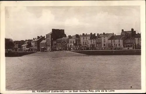 Ak Paimboeuf Loire Atlantique, le Quai Boulay Paty, pris de la Loire