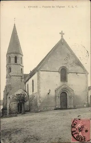 Ak Epone Yvelines, Facade de l'Eglise