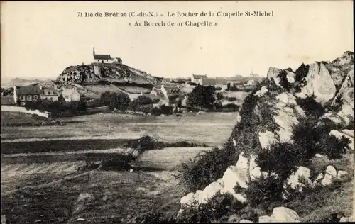 Ak Île de Bréhat Côtes d’Armor, Le Rocher de la Chapelle Saint Michel