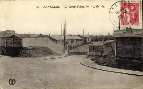 Ak Nanterre Hauts de Seine, Le Camp d'Aviation, L'Entree