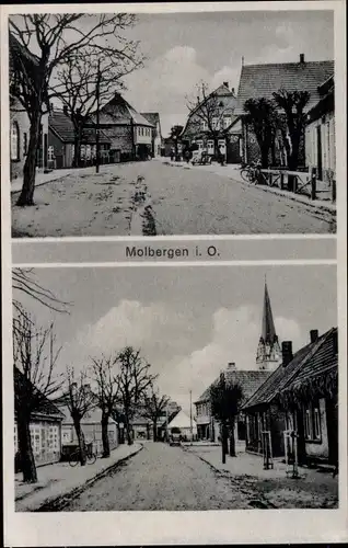 Ak Molbergen Landkreis Cloppenburg, Straßenpartien, Kirche