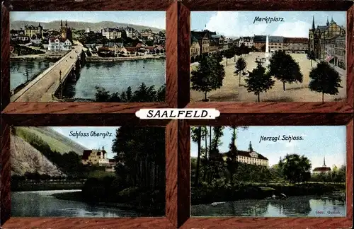 Ak Saalfeld an der Saale Thüringen, Stadt, Marktplatz, Schloss Obernitz, Herzogl. Schloss