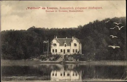 Ak Nübel Schleswig Holstein, Waldlust am Langsee