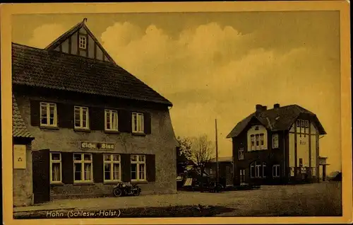 Ak Hohn in Schleswig Holstein, Bahnhof und Bahnhofshotel, Eiche Bier