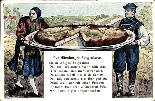 Künstler Ak Der Altenborger Zeegenkase, Altenburger Ziegenkäse, Trachten Thüringen