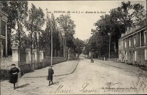 Ak Durtal Maine et Loire, Avenue de la Gare