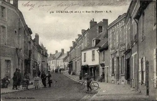 Ak Durtal Maine et Loire, Rue Saint Pierre