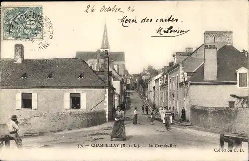 Ak Chambellay Maine-et-Loire, La Grande Rue