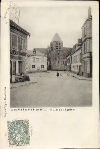 Ak Les Essarts le Roi Yvelines, Mairie et Eglise
