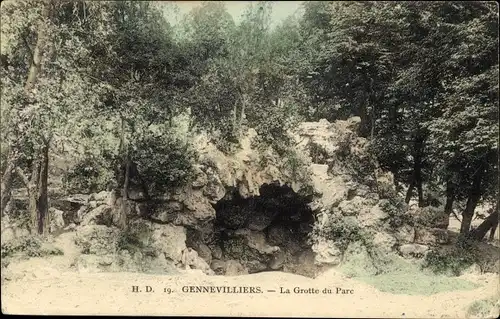 Ak Gennevilliers Hauts-de-Seine, La Grotte du Parc