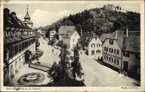 Ak Bad Neuhaus Bad Neustadt an der Saale Unterfranken, Ruine Salzburg, Markt, Gasthaus