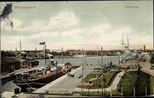 Ak Wilhelmshaven in Niedersachsen, Hafenpartie