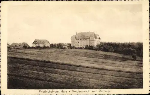 Ak Friedrichsbrunn Thale im Harz, Vorderansicht vom Kurhaus