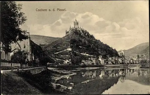 Ak Cochem an der Mosel, Teilansicht, Ufer