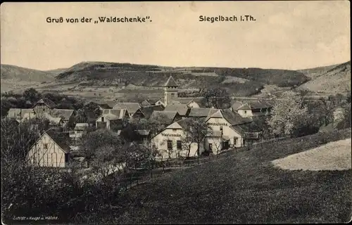 Ak Siegelbach Arnstadt in Thüringen, Gasthaus Waldschenke, Panorama